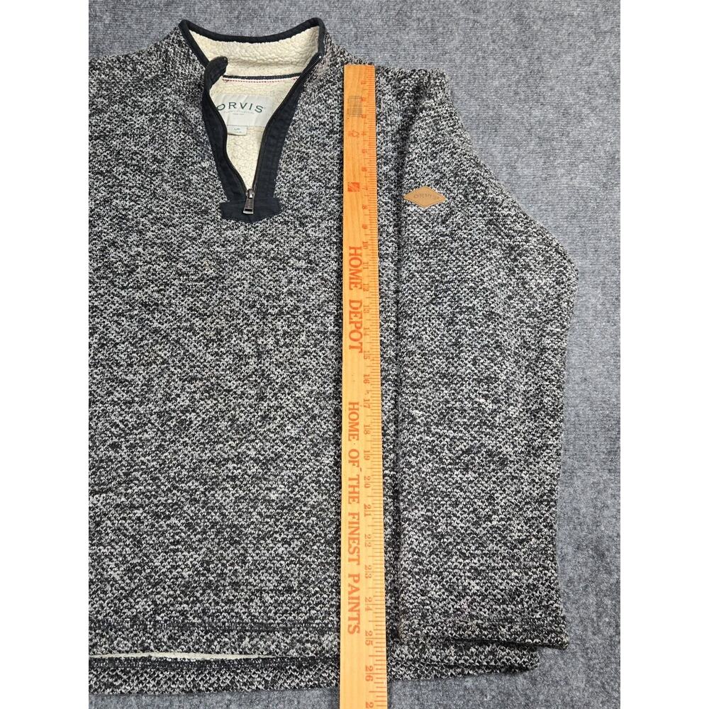 Orvis Men's Large 1/4 Zip Sherpa Lined Fleece Pullover Jacket Sweater Black Gray - Picture 5 of 14